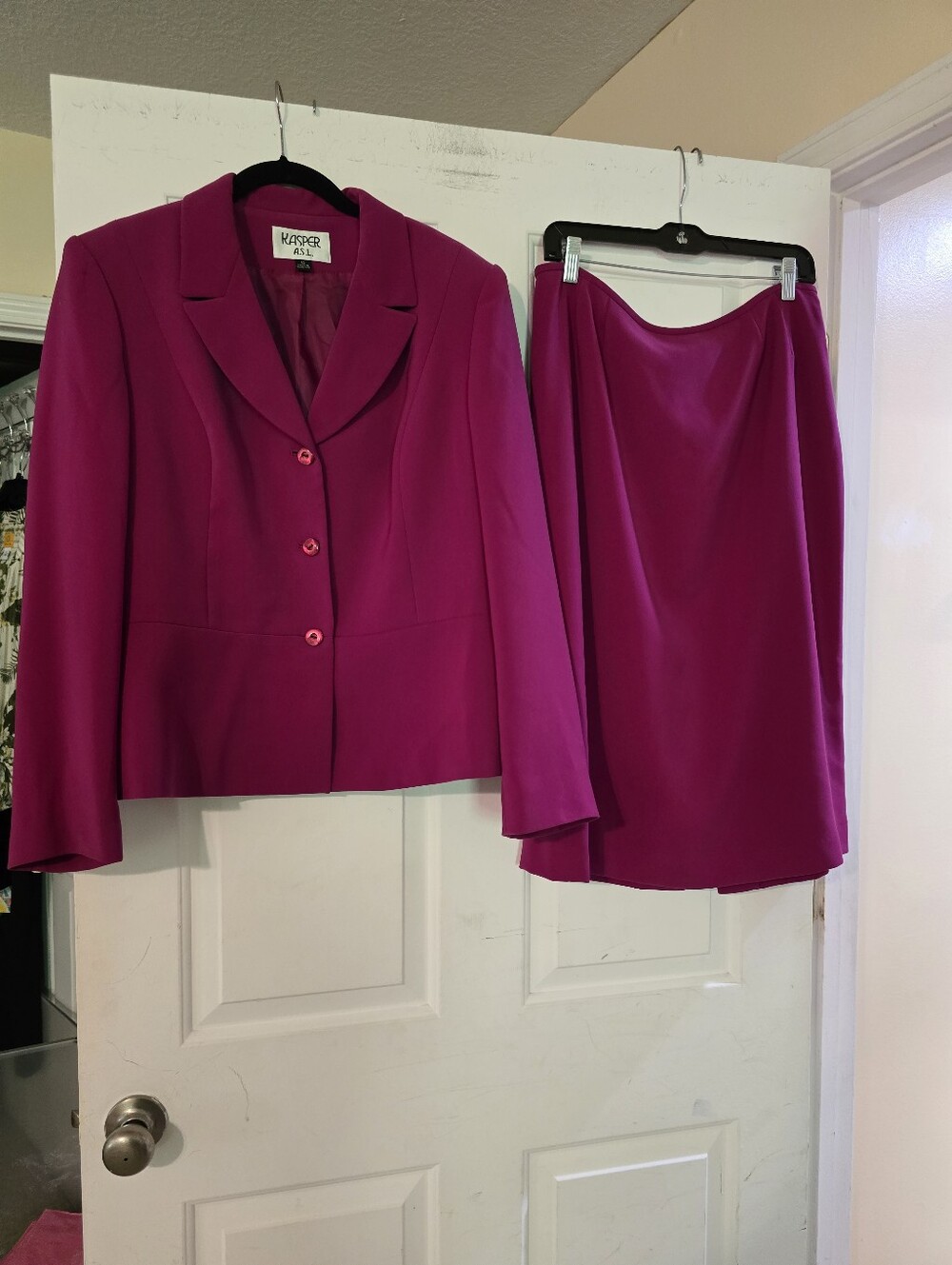 Kasper Vibrant Fuchsia Skirt Suit